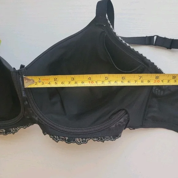 Amoena 38D Arielle SB 44557 Mastectomy Pocker Bra Black White Soft No Underwire - Picture 7 of 14